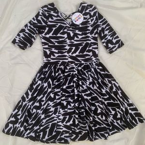 Dot Dot Smile Black and White Zebra dress, new with tags size 7 nwt